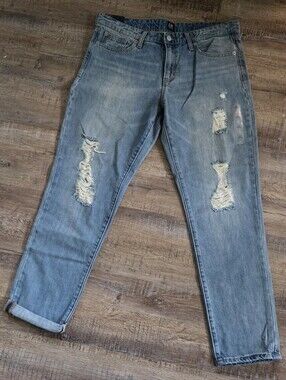 GAP Distressed Sexy Boyfriend Jeans - Light Blue Wash 29R 12